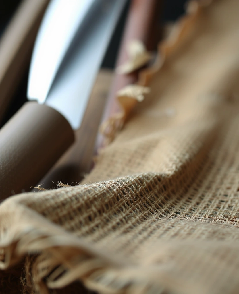 Tactile burlap texture representing our foundational approach